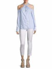 Rag   Bone - Collingwood Cold-Shoulder Cotton Poplin Top br at Saks Fifth Avenue